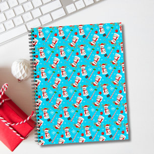 Baseball Snowman Christmas Celebration Pattern  Notebook