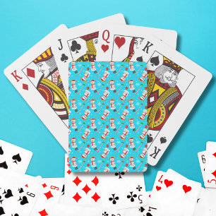 Baseball Snowman Christmas Celebration Pattern Poker Cards