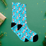 Baseball Snowman Christmas Celebration Pattern   Socks<br><div class="desc">Hit a home run wearing these cute Christmas socks with this fun Christmas Snowman Baseball pattern.  This features a candy cane baseball bat,  snowflake glove,  and the Snowman Baseball decorated with popular Baseball snacks and holiday candy!</div>