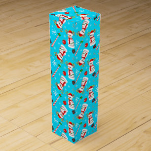 Baseball Snowman Christmas Celebration Pattern Wine Box