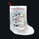 Baseball Snowman Christmas Small Christmas Stocking<br><div class="desc">Any baseball fan will love hanging up this adorable snowman stocking for Santa to fill. Unique gift idea for Christmas that sports lovers will enjoy.</div>