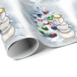 Baseball Snowman Christmas Wrapping Paper<br><div class="desc">Sports lovers are going to love these unique designs for the holidays. Our snowmen are decked and ready to play their favorite sport in the snow.</div>