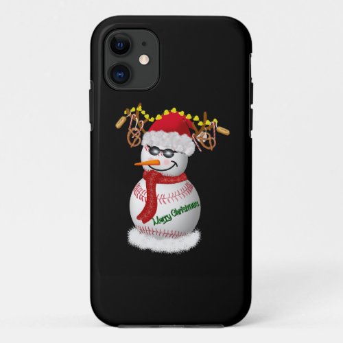 Baseball Snowman Decorated With Popular Snacks   iPhone 11 Case