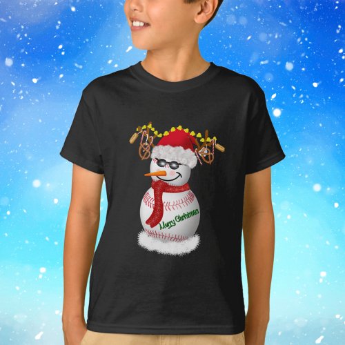 Baseball Snowman Decorated With Popular Snacks  T_Shirt