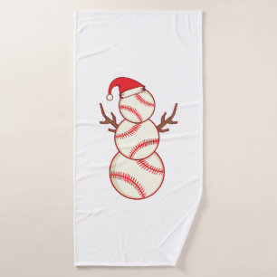 baseball snowman ice cream christmas tree gift bath towel