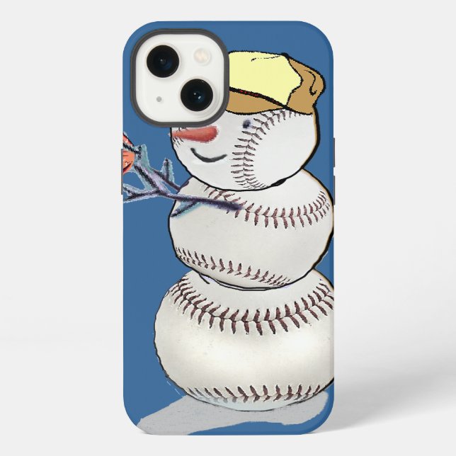 Baseball Snowman Iphone Case (Back)