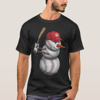 Baseball Snowman Snow Christmas Xmas Men Women Pla