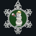 Baseball Snowman Snowflake Pewter Christmas Ornament<br><div class="desc">If you are looking for the perfect unique gift for any special occasion,  then this adorable baseball snowman is your answer.</div>