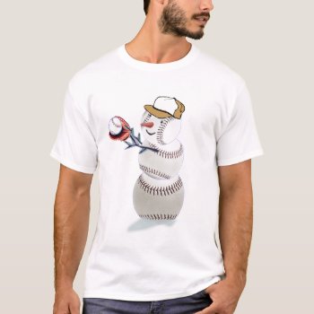 Baseball Snowman T-shirt by TheSportofIt at Zazzle