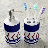 Baseball Soap Dispenser And Toothbrush Holder (Front)
