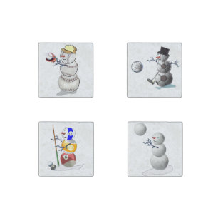 Baseball Soccer Volleyball Billiards Snowmen Stone Magnet