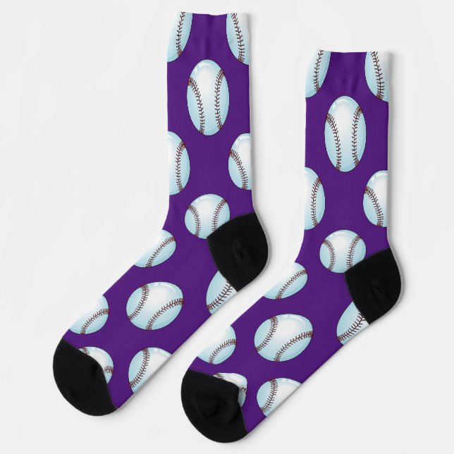 Baseball Socks in Team Colors Purple (Left)