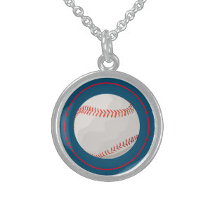 Baseball Soft Ball Woman's Charm Pendant Necklace