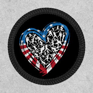 Baseball Softball - American USA Flag Heart Patch