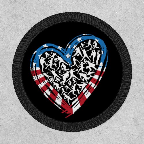 Baseball Softball _ American USA Flag Heart Patch