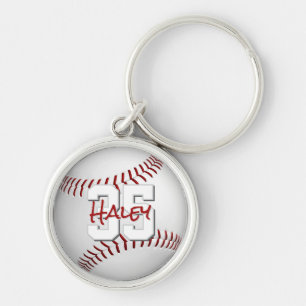 baseball/softball athlete name personalized keychain