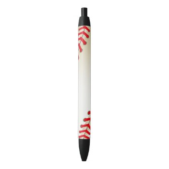 Baseball Softball Ball Black Ink Pen by giftsbonanza at Zazzle