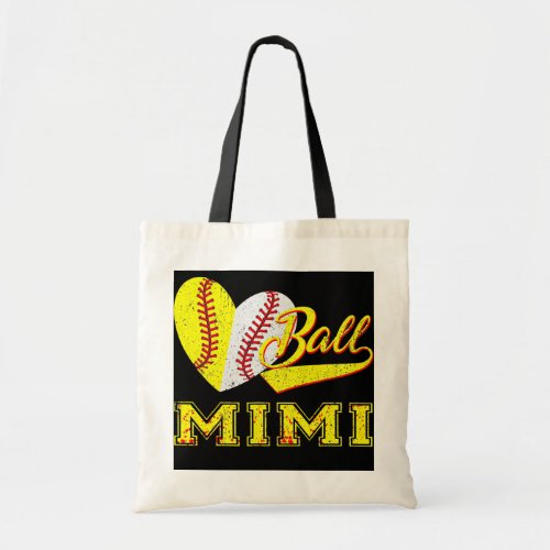 Baseball Softball Ball Heart Mimi Mothers Day Tote Bag