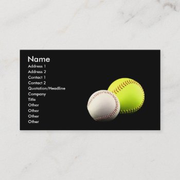 Baseball & Softball Business Cards by KKHPhotosVarietyShop at Zazzle