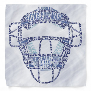 Baseball Softball Catchers Mask Calligram Bandana