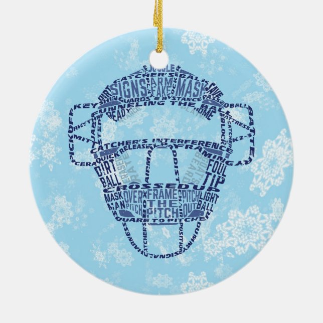 Baseball Softball Catcher's Mask Ornament (Back)