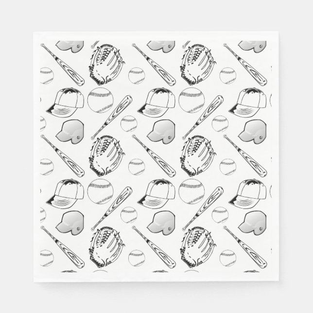 Baseball/ Softball Collage Napkins (Front)
