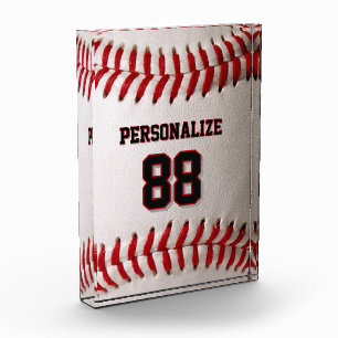 Baseball Softball Custom Name and Number Acrylic Award