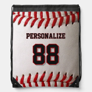Baseball Softball Custom Name and Number Drawstring Bag