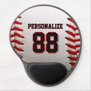 Baseball Softball Custom Name and Number Gel Mouse Pad