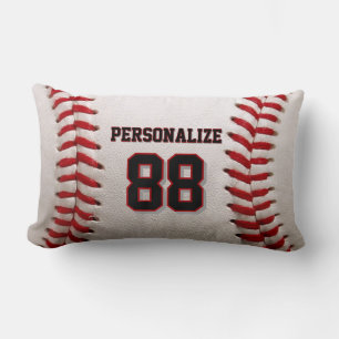 Baseball Softball Custom Name and Number Lumbar Pillow