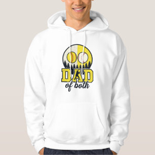 Baseball Softball Dad of Both Vintage Vector Desig Hoodie