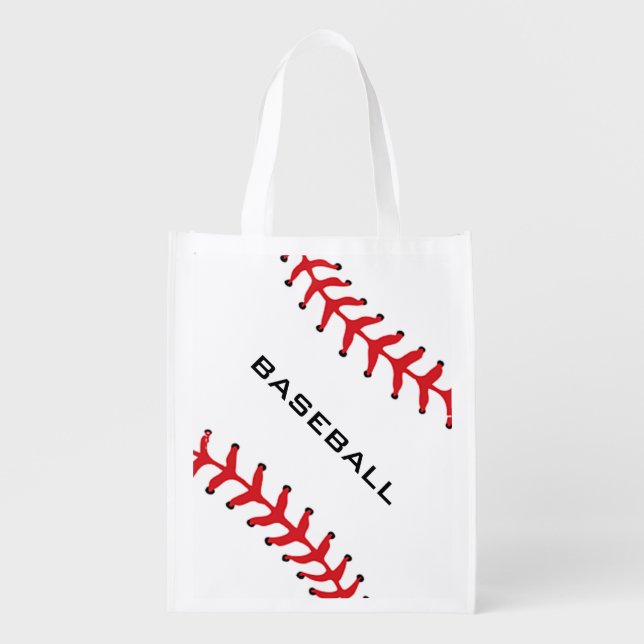 Baseball Softball Design Reusable Tote (Front)