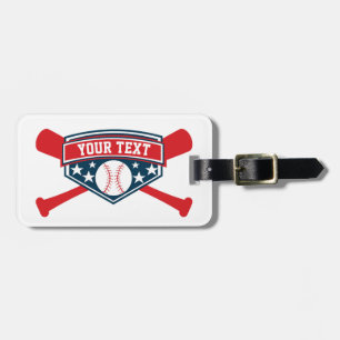 Baseball Softball Emblem Personalize Luggage Tag
