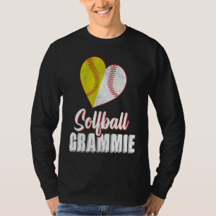 Baseball Softball Grammie Heart Ball Mothers Day S T-Shirt