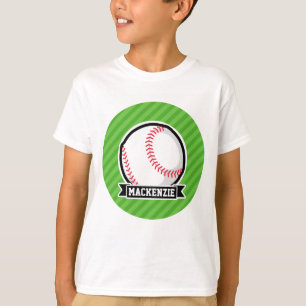 Baseball, Softball; Green Stripes T-Shirt