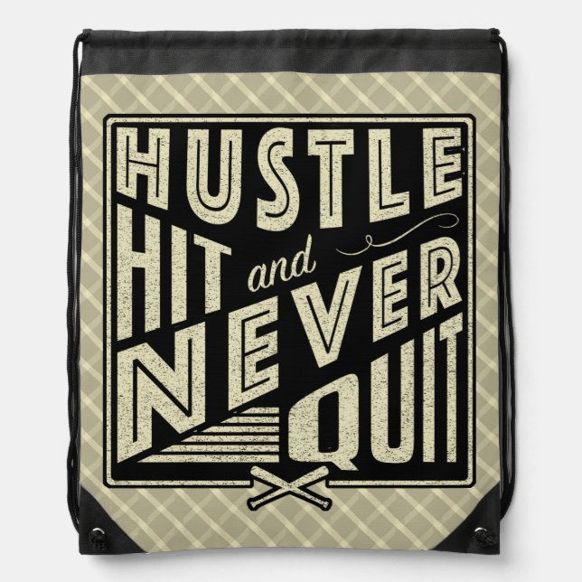 Baseball Softball Hustle Hit Backpack Pack (Front)