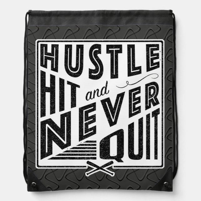 Baseball Softball Hustle Hit Backpack Pack (Front)