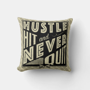 Baseball Softball Hustle Hit Name & Number Cushion