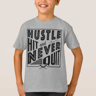 Baseball Softball Hustle Hit & Never Quit Tee