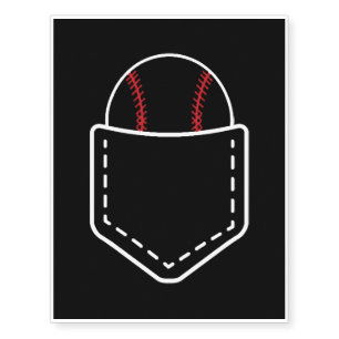 Baseball Softball In A Pocket Temporary Tattoos