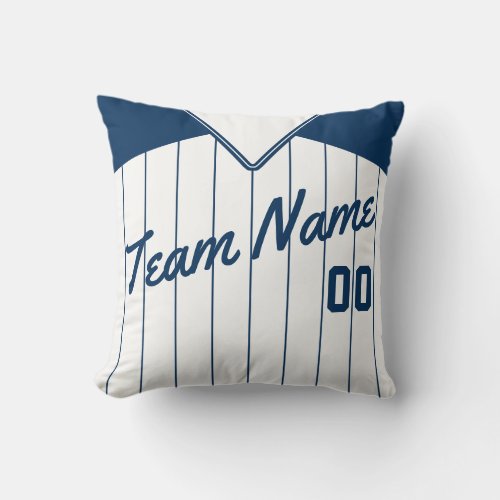 Baseball Softball Jersey Name  Number Template Throw Pillow