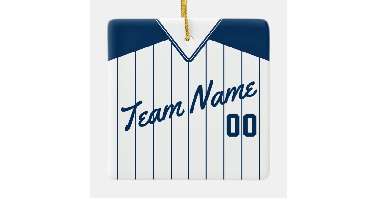 Name & Number Baseball Softball Jersey Template Ceramic Ornament, Zazzle