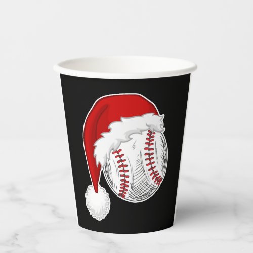 Baseball Softball lovers _ Xmas Santa Claus Hat Paper Cups