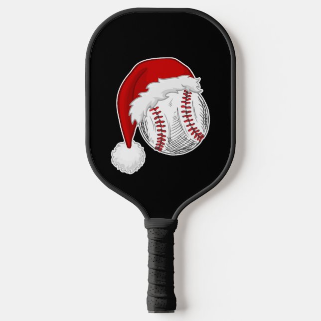 Baseball, Softball lovers - Xmas Santa Claus Hat Pickleball Paddle (Front)