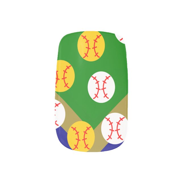 Baseball/Softball  Minx Nail Art (Left Thumb)