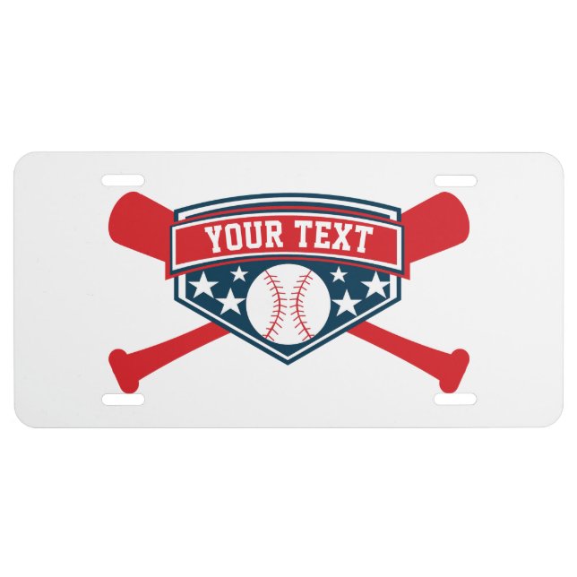 Baseball Softball Personalize License Plate (Front)