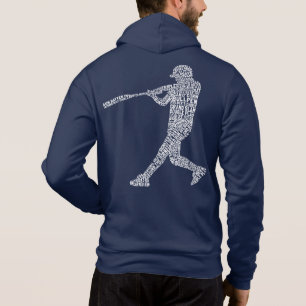 Baseball Softball Player Word Art Wordle Hoodie