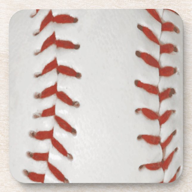 Baseball Softball Print Pattern Background Coaster (Front)