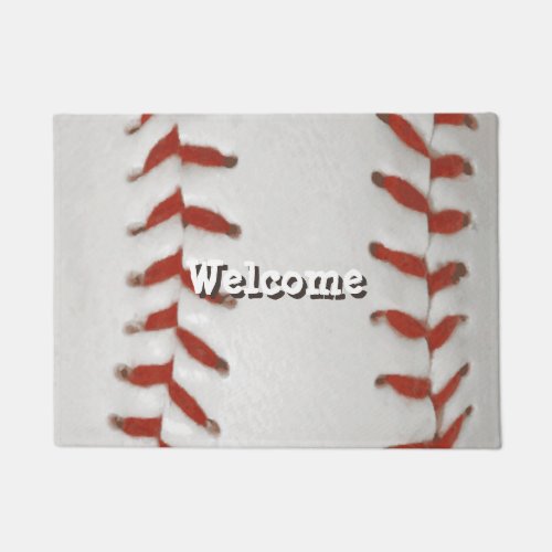 Baseball Softball Print Pattern Background Doormat