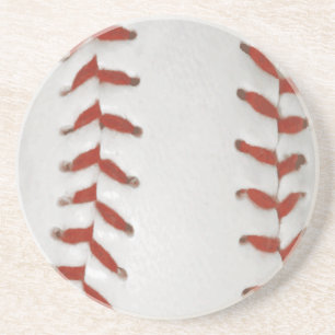 Baseball Softball Print Pattern Background Sandstone Coaster